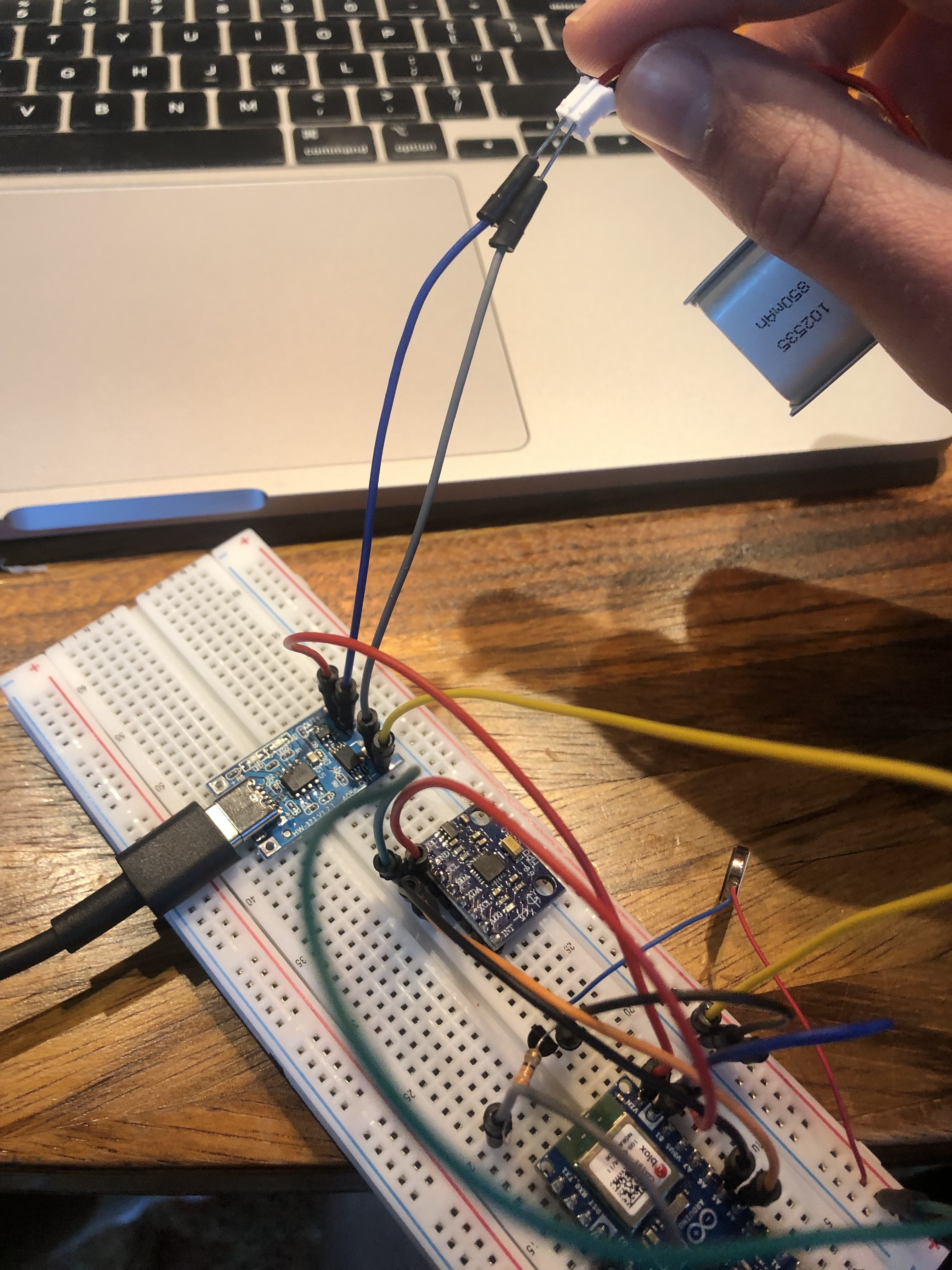 Initial Arduino prototype on breadboard